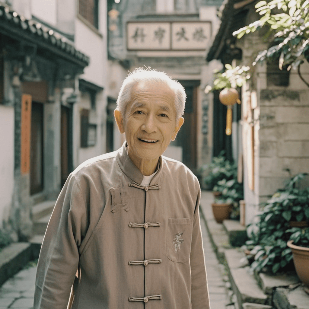 An elderly overseas Chinese returning to Sze Yup, reflecting on the connection between overseas Chinese and their homeland.