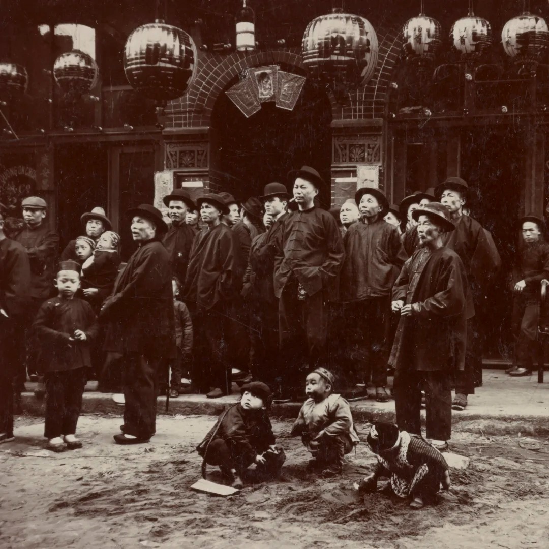 A group of Chinese immigrants in San Francisco’s Chinatown, illustrating the long-term impact of labor migration after slavery.