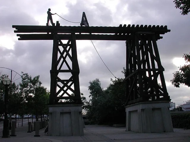 Statue from the Toronto Chinese Railroad Workers Memorial honoring Chinese laborers linked to the coolie trade.