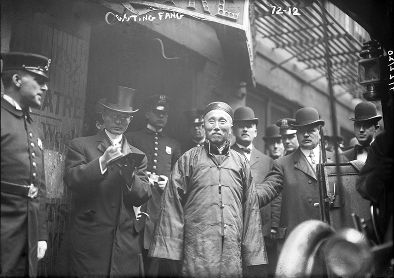 Wu Tingfang, a renowned diplomat, speaks to an audience in the United States, advocating for fair treatment of Chinese immigrants.