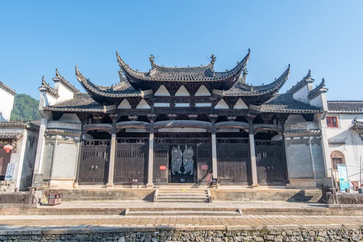 Traditional Chinese ancestral hall in Longchuan Village, representing the clan halls that Zhu diaspora members funded and maintained through overseas remittances.